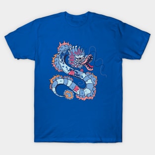 Enigmatic Fire: Hand-drawn Abstract Sketch Dragon T-Shirt